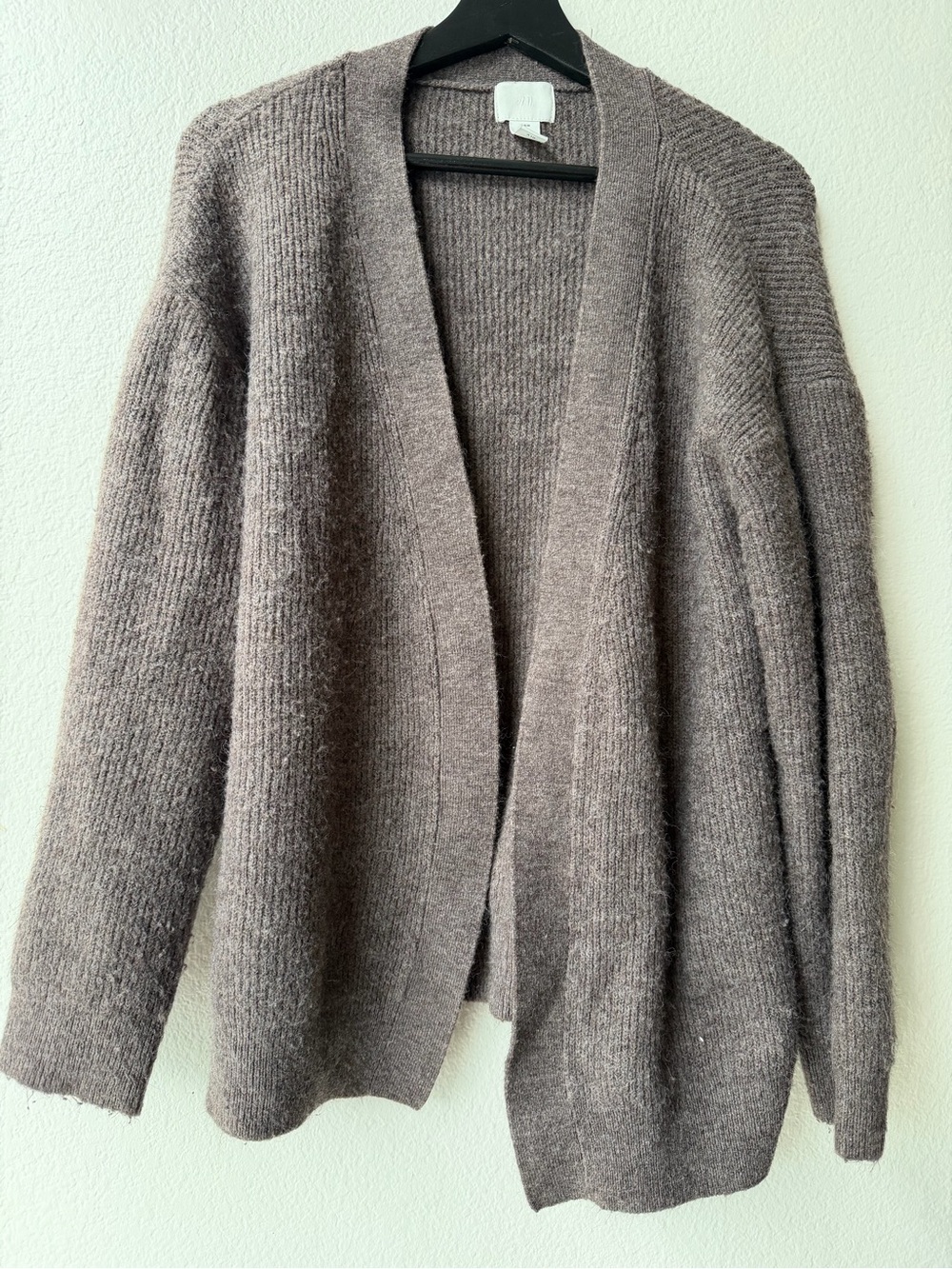 H&M Open-Front Taupe Brown Women's Cardigan